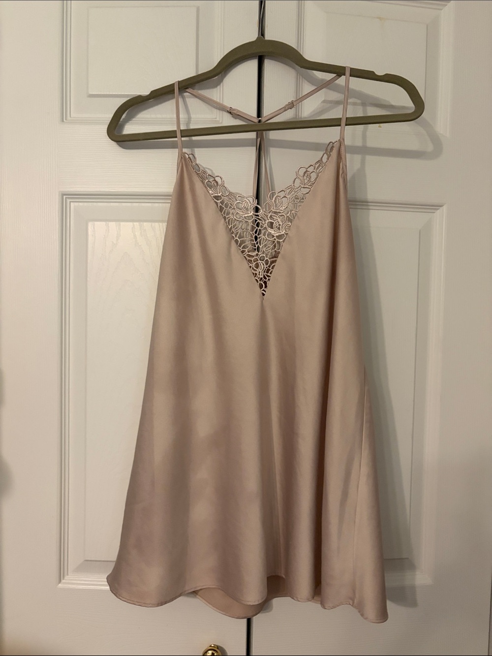 Flora Nikrooz Lace-Trim Satin Slip Chemise/Dress Y2K Style Size S/M